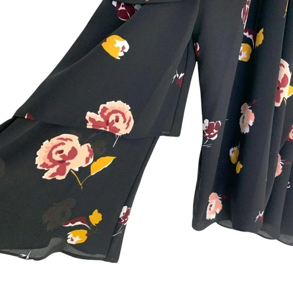 1. State Halter Neck Floral Tiered Top Black Size XS - Picture 6 of 11